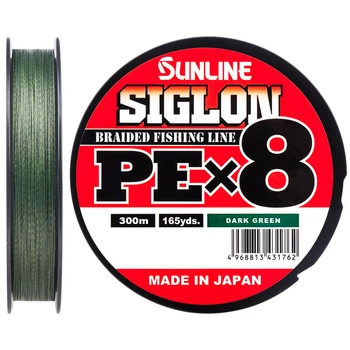 Шнур Sunline Siglon PE х8 300m (темно-зеленый) #0.6/0.132mm 10lb/4.5kg