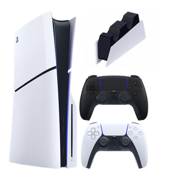 Набор Консоль Sony PlayStation 5 Slim Blu-ray 1TB White + Геймпад Беспроводной DualSense Midnight Black + Зарядное Устройство Проводной DualSense