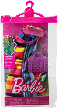 Zestaw ubranek dla lalki Barbie Mattel Utfit Striped Dress 3 szt (0194735094172)