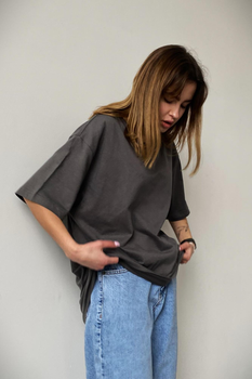 Оверсайз Футболка Without Great Woman S/M Dark Gray 297451253
