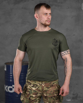 Армейська чоловіча футболка Вірний Назавжди потовідвідна M олива (85911)