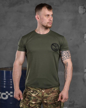 Армейская мужская футболка Военная Разведка потоотводящая XL олива (85910)