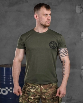 Армейська чоловіча футболка Військова Розвідка потовідвідна 2XL олива (85910)