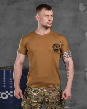 Армейская мужская футболка Военная Разведка потоотводящая S койот (85916)