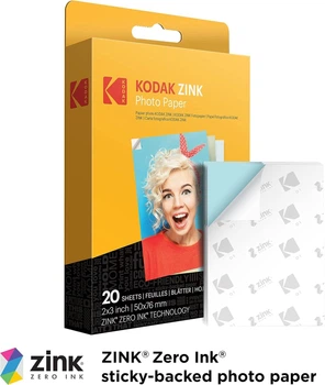 Фотобумага / Фотопленка KODAK Printomatic ZINK Paper для мгновенной печати 2x3 дюйма 20 листов для Kodak Smile, Step, Printomatic