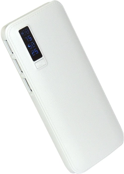 Powerbank 12000 mAh 3x USB Leather Design Biały (YD008WHITE)