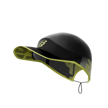Кепка Compressport Pro Racing, чорна з білим візерунком для захисту від сонця