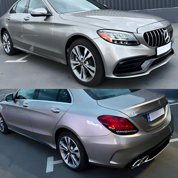 Комплект обвеса стиль AMG C63 рестайлинг 2019+ для Mercedes C Class W205 2014-2021 1234 upgrade для Mercedes-Benz C Class W205 2014-2021 (8441)