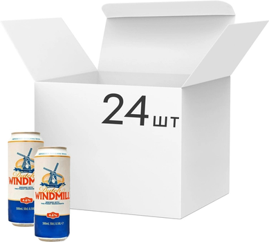 Упаковка пива Dutch Windmill світле фільтроване 4.6% 0.5 л x 24 шт. (8714800029728)