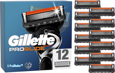 Змінні картриджі для гоління (Леза) чоловічі Gillette Fusion5 ProGlide 12 шт (7702018440894)
