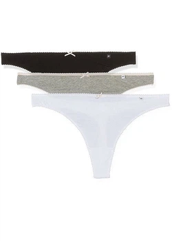 Набір трусиків Pretty Polly Alice PDC017(3 шт) стрінги жіночі бавовняні комфортні XS Black / Grey Marl / White (5053014445829)