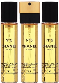 Zestaw wkładów wymiennych damskich Chanel Woda perfumowana Chanel No.5 3 x 20 ml (3145891254105)