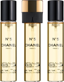 Zestaw wkładów wymiennych damskich Chanel Woda toaletowa Chanel No.5 3 x 20 ml (3145891055719)