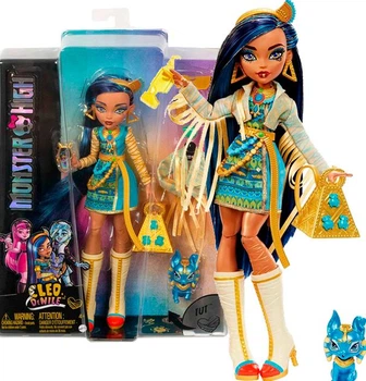 Кукла Monster High Basic-G3 Cleo de Nile - Монстер Хай Клео Де Нил с аксессуарами и питомцем (HHK54) - Игровой набор Mattel