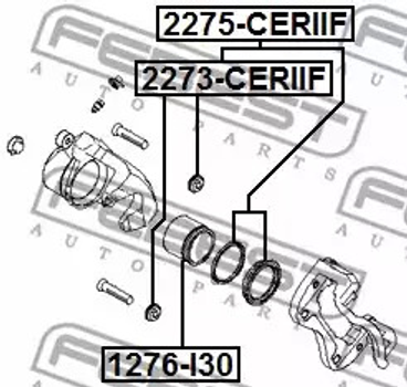 Ремкомплект переднего тормозного суппорта Hyundai Ix35/Tucson 04-, FEBEST (2275CERIIF)