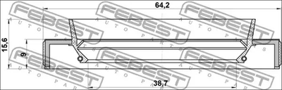 Сальник полуоси 40x64x9x15.6 Rav 4/Corolla/Camry 00-, FEBEST (95HBY40640916R)