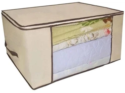 Складна коробка для зберігання речей Stenson 60 х 45 х 30 см Бежева (TD00554 beige)