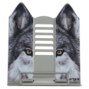 Подставка для книг Kite Wolf "Волк" металлическая серая (K24-390-2)