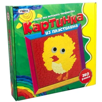 Картинка из пластилина "Цыпленок" (рус.) в кор-це 25см-25см-5см 4004