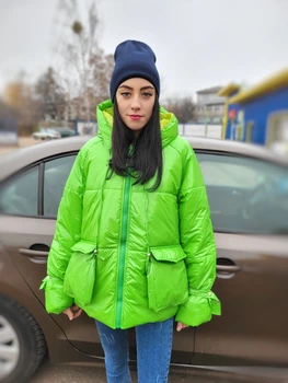 Куртка женская евро зима No brand Зеленая (А-1698 42-44)