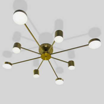 Люстра світлодіодна LED LOFT Свет SY-7800/8 CP на 8 модулів Темно-золотиста