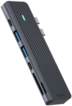 Hub USB-C Rapoo 7 w 1 Black (6940056114112)