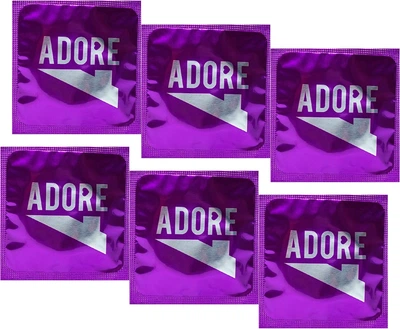 Латексні презервативи Pasante Adore Ribbed Pleasure 6 шт (ROZ6400230304)