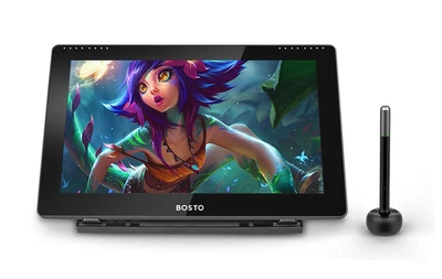 Графічний планшет Монітор-планшет Bosto BT16HD діагональ 15.6 дюйма з пером підставкою та рукавичкою