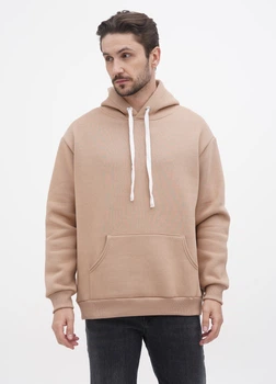 Худи Solo спортивное оверсайз на флисе One Size Бежевый Mn1317