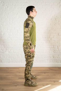Форма армейская убакс и штаны с наколенниками рип-стоп ХБ tactical Пиксель Олива (601) , M