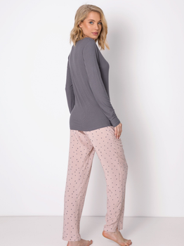 Piżama (longsleeve + spodnie) Aruelle Judy pajama long XXL Szary/Różowy (5904541434179)