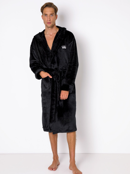 Szlafrok frotte męski Aruelle William bathrobe black XXL Czarny (5904541436203)