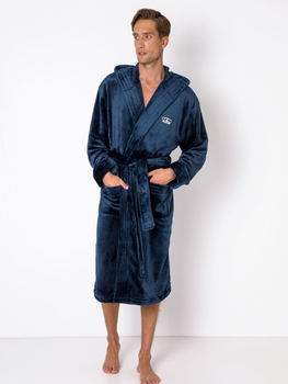 Szlafrok frotte męski Aruelle William bathrobe blue XL Granatowy (5907479343100)