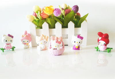 Набір фігурок Куромі (Kuromi) геншен, манги, hello kitty, Санріо Кітті, Мелоді ігрові набори 6шт (AN)31203