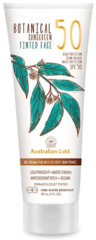 Krem do twarzy Australian Gold Botanical Sunscreen Tinted Face BB Cream SPF 50 przeciwsłoneczny 89 ml (0054402730201)