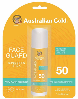 Krem-sztyft do twarzy Australian Gold Face Guard Sunscreen SPF 50 przeciwsłoneczny 14 g (0054402730072)