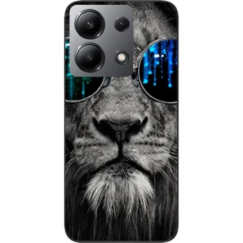 Силиконовый чехол SMTT для Xiaomi Redmi Note 13 4G с картинкой Лев в очках