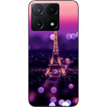 Силиконовый чехол SMTT для Xiaomi Poco X6 Pro 5G с картинкой Париж ночью