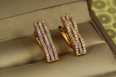 Серьги Xuping Jewelry шезлонг 2 см золотистые