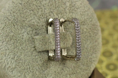 Серьги Xuping Jewelry квадратная дорожка из камней 2.2 см серебристые