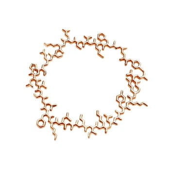 Брошь BROCHE бижутерия Медицина Молекула Бета-эндорфин золотистая BRBF114083