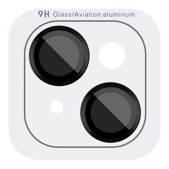 Защитное стекло Epik Metal Classic на камеру (в упак.) для Apple iPhone 14 (6.1") / 14 Plus (6.7") Черный / Midnight