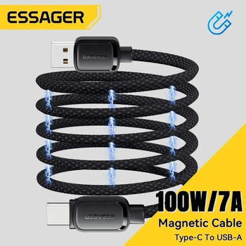 Кабель Магнітний Essager USB to Type-C 100W 7A Black , 1м