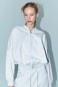 Сірий бомбер з начосом - зара zara - L