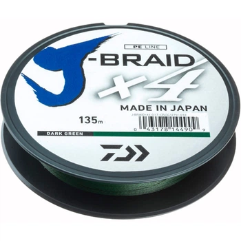 Шнур Daiwa J-Braid X4E 135м Dark Green 10.2kg 0.19mm #2.0 12741-019