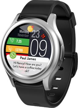 Smartwatch MyKronoz ZeRound3 Srebrno-Czarny (7640158014653)