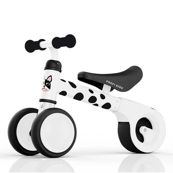 Детский беговел-велобег три EVA колеса 6 дюймов PROFI KIDS MBB 1018-4D стальная рама, "Бульдог" черно-белый