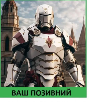 Шеврон патч "Білий залізний лицар" на ліпучкі велкро