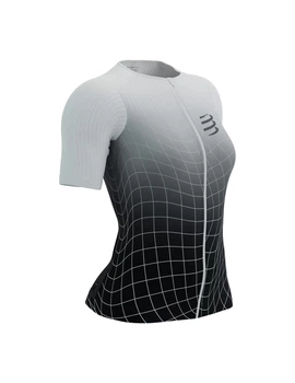 Компресійна жіноча футболка Compressport Tri Postural Aero SS Top W, Black/White Print, S