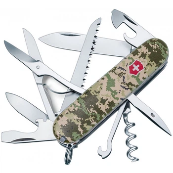 Складной швейцарский нож Victorinox Huntsman camouflage pixel UA 15 in 1 Vx13713.3_W3941p